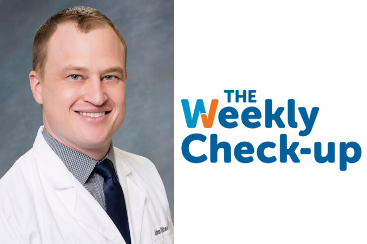 Headshot of Dr. Stites and the Weekly Check-up Logo.