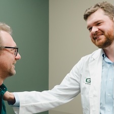 Dr. Kemper with patient