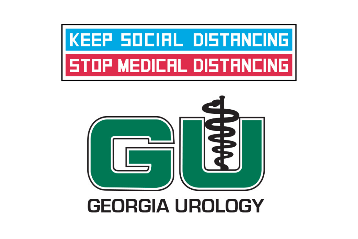 Stop Medical Distancing Logo with Georgia Urology logo.