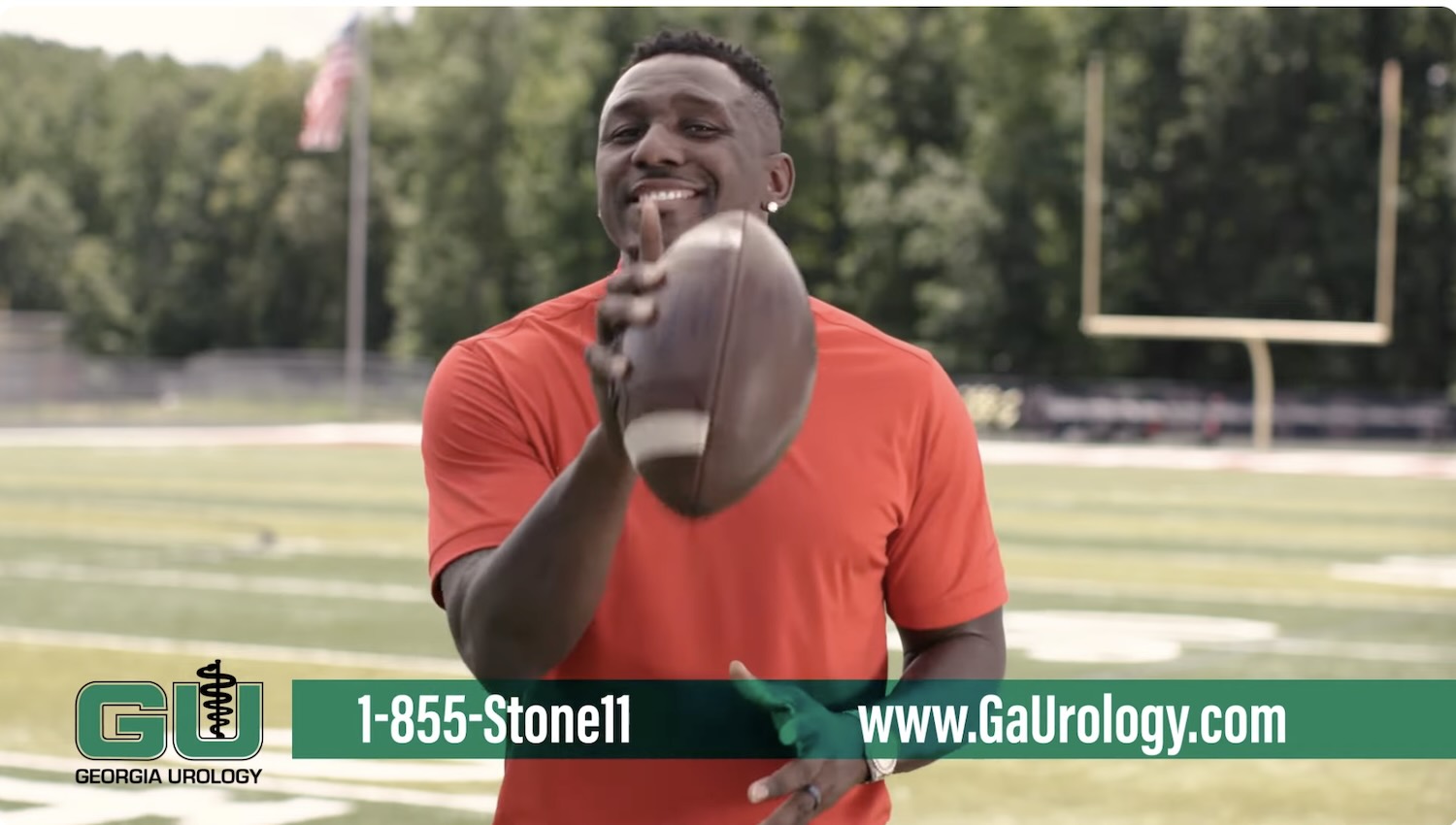 ormer NFL and University of Georgia linebacker Thomas Davis in a Kidney Stone Hotline spot for WSB-TV