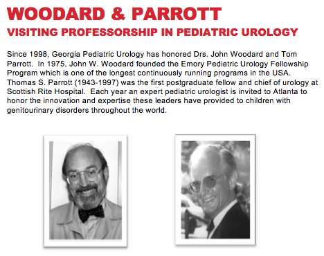 Woodward & Parrott Visiting Professorship in Pediatric Urology.