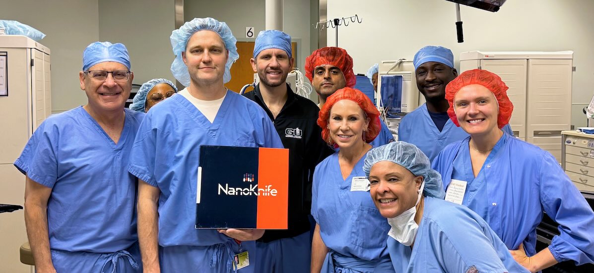 Dr. Sharpe and team after performing his first 3 NanoKnife procedures