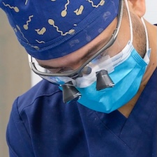 Close-up of Dr. Kapadia performing a vasectomy