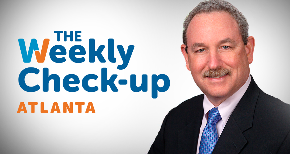 The Weekly Check-Up Atlanta logo and headshot of Dr. Hal Scherz.