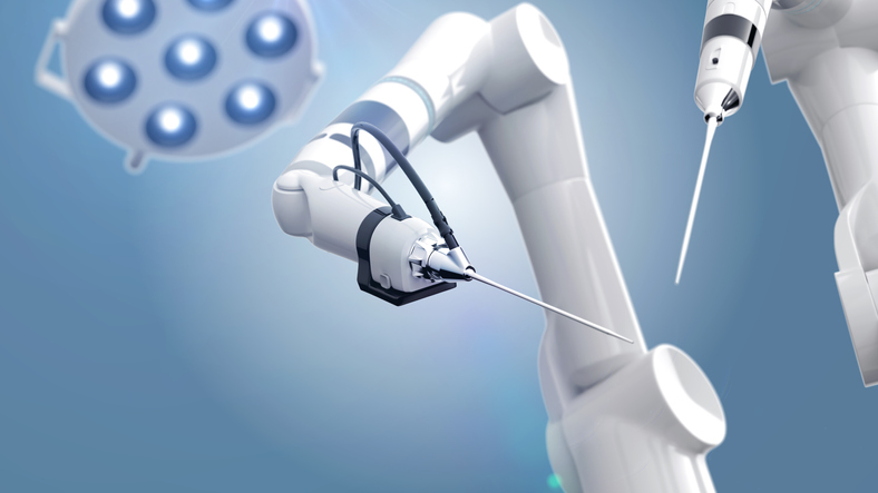 3d render of a robotic surgery scene