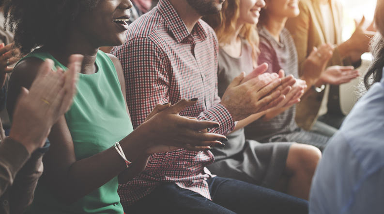 Audience Applaud Clapping Happines Appreciation Training Concept.