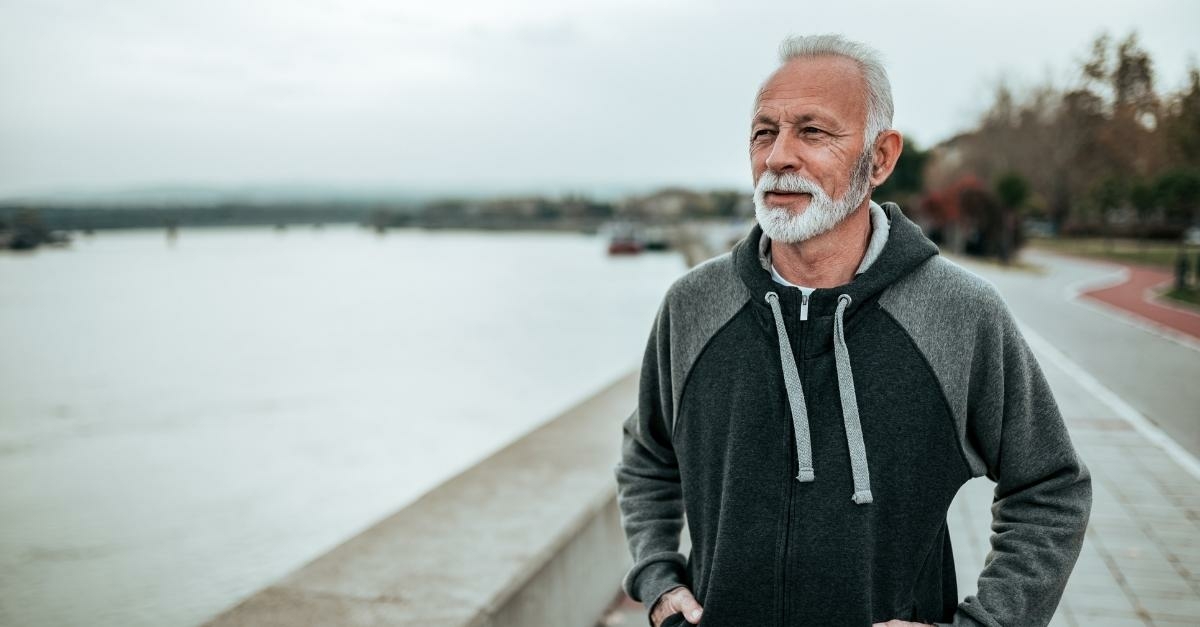 Older man walking