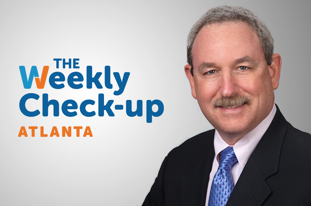 The Weekly Check-Up Atlanta logo and headshot of Dr. Hal Scherz.