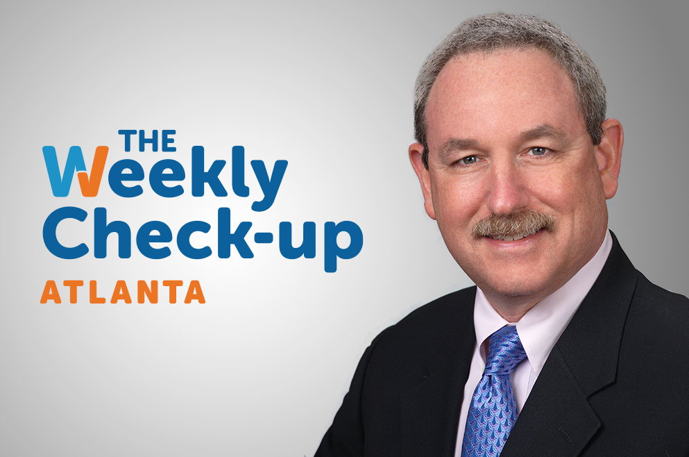 The Weekly Check-Up Atlanta logo and headshot of Dr. Hal Scherz.